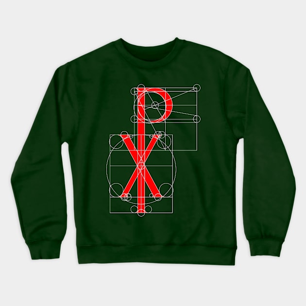 Chi Rho Christian Jesus Symbol Crewneck Sweatshirt by Ricardo77